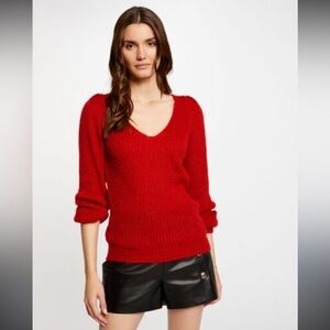 H&M red chunky knit sweater beachy size small in great condition so cute